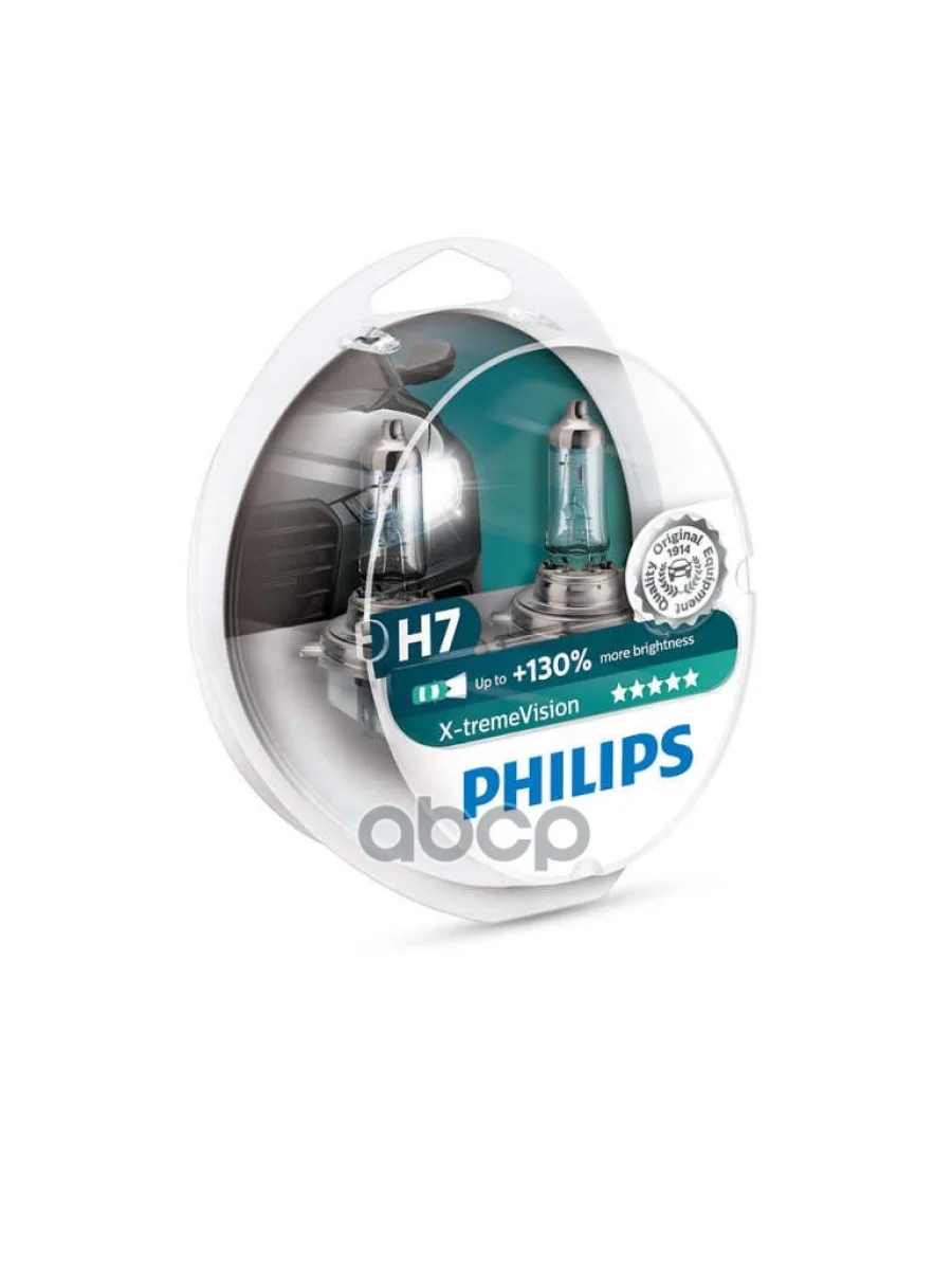 Лампа Галогеновая H7 12V  55W Philips X-Treme Vision +100% Px26d (2 Шт.) (12972 Xvs2) Philips арт. 12972 XVS2*  в Керчи Республика Крым