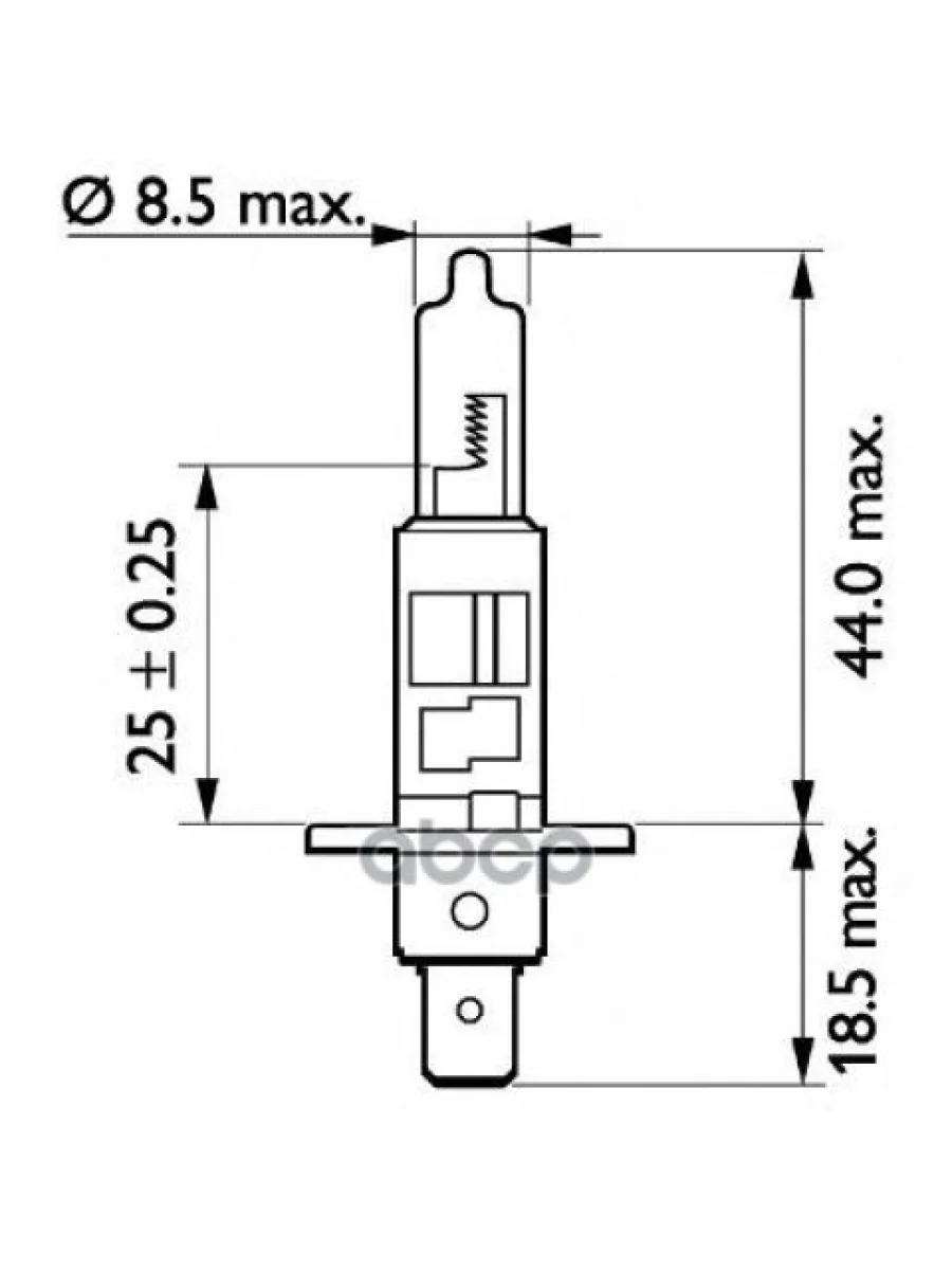 Лампа Галогеновая H1 24V  70W Philips Master Duty P14.5s (13258Mdc1*) Philips арт. 13258MDC1*  в Керчи Республика Крым