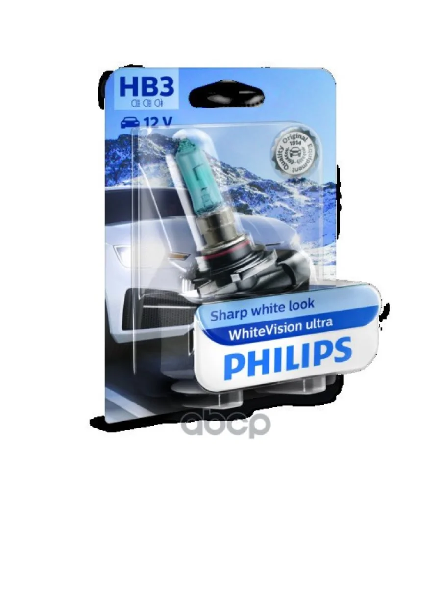 Лампа Галогеновая Hb3 12V  60W Philips Whitevision Ultra 4200K P20d Original (9005Wvub1) Philips арт. 9005WVUB1  в Керчи Республика Крым
