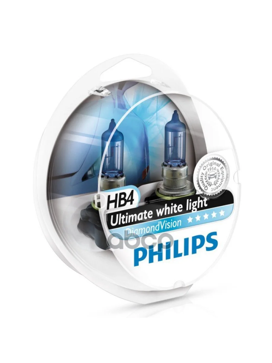 Лампа Галогеновая Hb4 12V  55W Philips Diamond Vision 5000K (2Шт) P22d Original (9006Dvs2) Philips арт. 9006DVS2  в Керчи Республика Крым