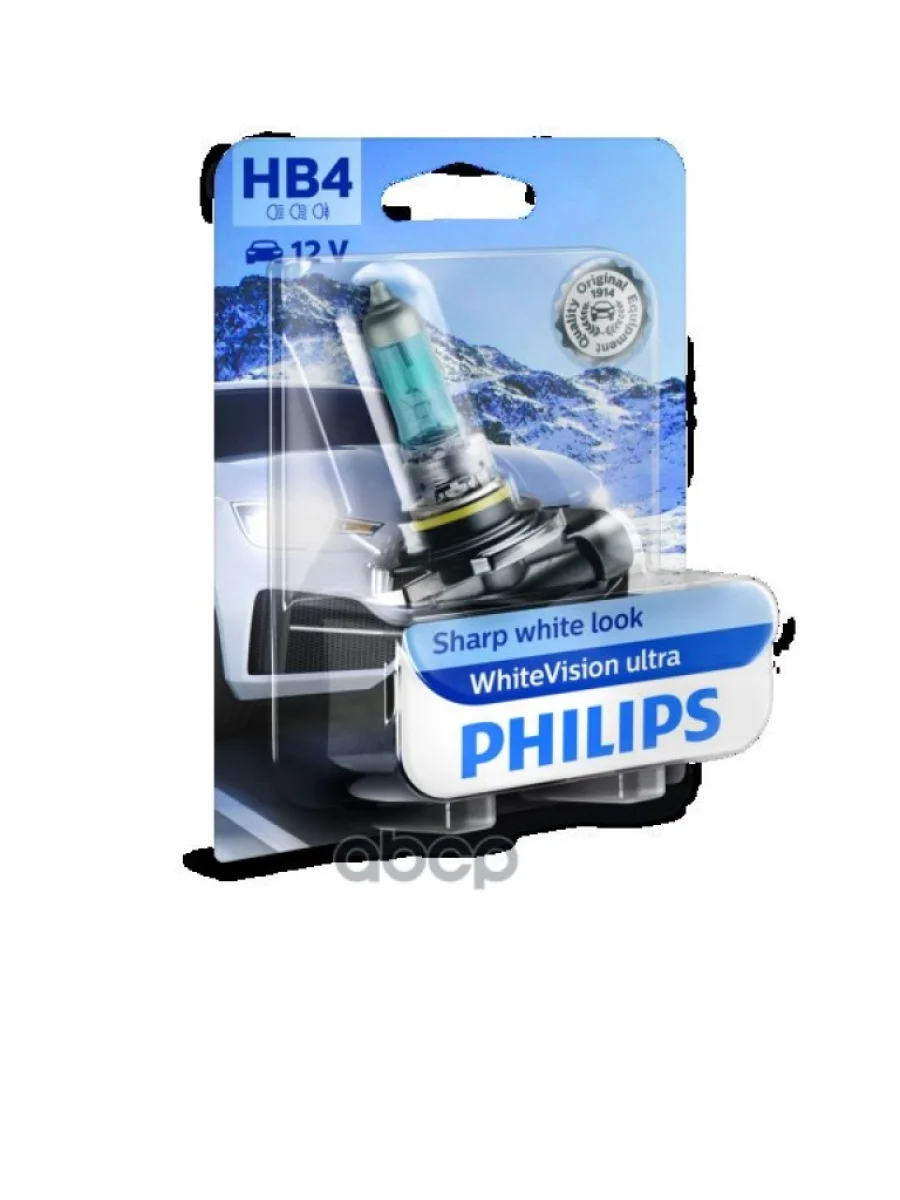 Лампа Галогеновая Hb4 12V  55W Philips Whitevision Ultra 4200K P22d Original (9006Wvub1) Philips арт. 9006WVUB1  в Керчи Республика Крым