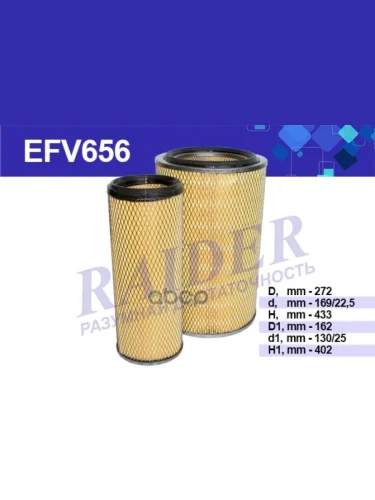 Фильтр Воздушный Мтз 100, 1221В, 1522В, 1523 (Дв. Ммз Д-260) Raider (Efv656) (260-1109300) RAIDER арт. EFV656