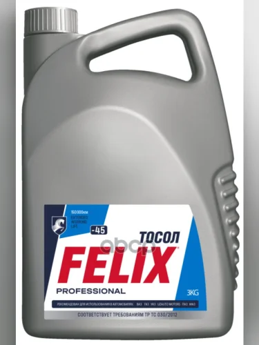 Тосол А-40М Felix-40 Стандарт Тосол-Синтез ( 3 Кг) Дзержинск (430206044) Felix арт. 430206044