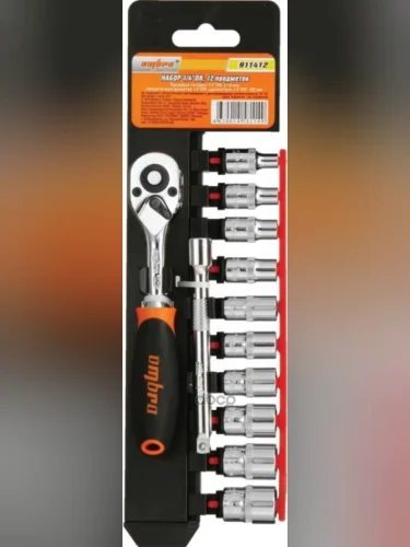 Набор Головок 14 12 Предметов 6-Гранных (4-13 Мм) С Трещоткой (Холдер) Ombra (911412) OMBRA арт. 911412