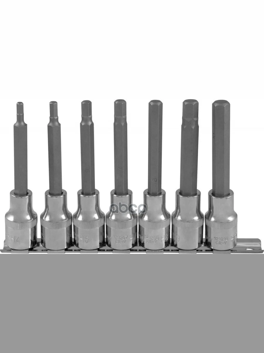 Набор Головок 12 Со Вставками Hex  (7 Предм. H4-H10  L=100 Мм) Ombra Рельс (921207) OMBRA арт. 921207  в Керчи Республика Крым