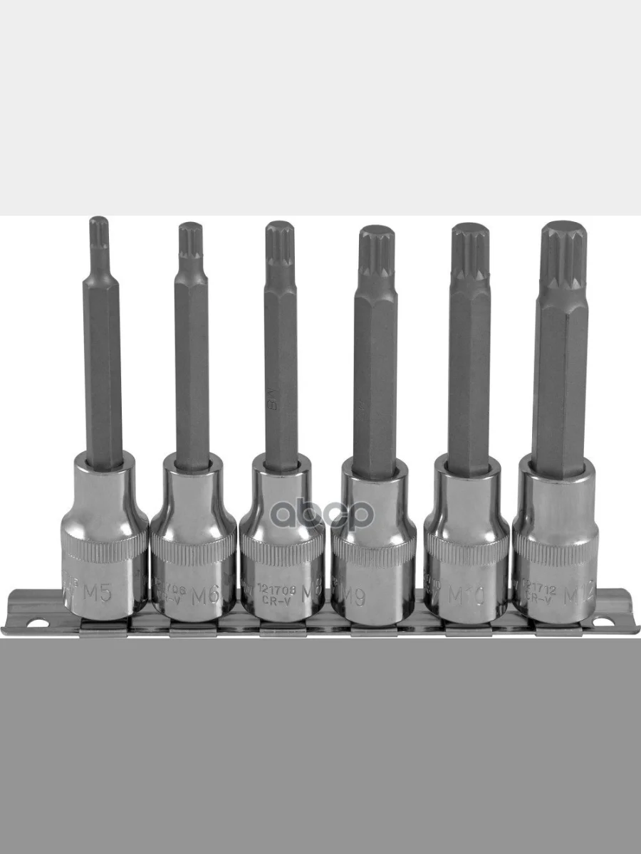 Набор Головок 12 Со Вставками Spline (6 Предм. M5-M12  L=100 Мм) Ombra Рельс (921706) OMBRA арт. 921706  в Керчи Республика Крым
