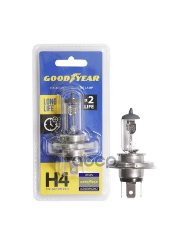 Лампа Галогеновая H4 12V  6055W Goodyear Long Life P43t (Блистер) (Gy014123) GOODYEAR арт. GY014123