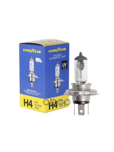 Лампа Галогеновая H4 24V  7570W Goodyear P43t (Gy014240) GOODYEAR арт. GY014240