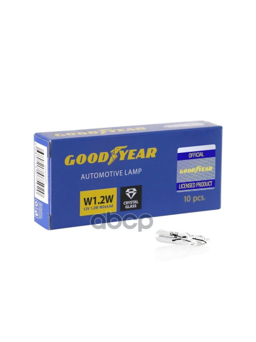 Лампа 12 V   1.2 W Goodyear (Приборная Панель) Без Цоколя W2*4.6D (Коробка 10Шт) (Gy015201) GOODYEAR арт. GY015201  в Керчи Республика Крым