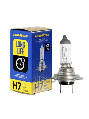Лампа Галогеновая H7 12V  55W Goodyear Long Life Px26d (Gy017122) GOODYEAR арт. GY017122