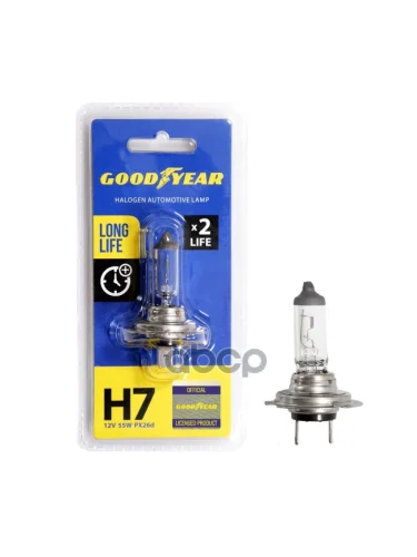 Лампа Галогеновая H7 12V  55W Goodyear Long Life Px26d (Блистер) (Gy017123) GOODYEAR арт. GY017123