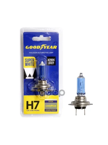 Лампа Галогеновая H7 12V  55W Goodyear Super White Px26d (Блистер) (Gy017127) GOODYEAR арт. GY017127