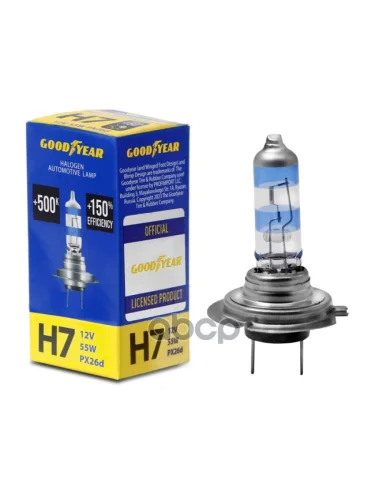 Лампа Галогеновая H7 12V  55W Goodyear Premium +150% Px26d (Gy017150) GOODYEAR арт. GY017150