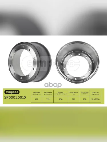Барабан Тормозной Bpw Eco Maxx 420X184(180)X228 SIMPECO арт. SP00010010