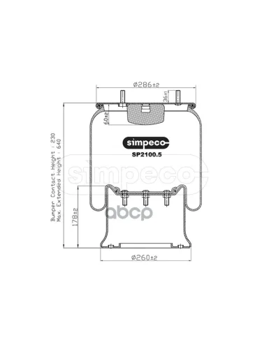 ППодушка 813Mb SafRorTrailorVolvo (Металл. Стакан) SIMPECO арт. SP21005014