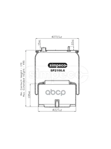 ППодушка 836Np10 (Со Стак) Daf Xf105 1ШпШтm22x1.5, 2Шп.m10, Низ Отв.m16 SIMPECO арт. SP21006024