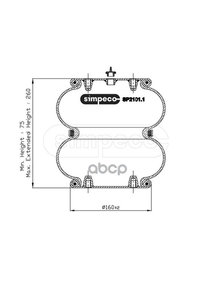 ППодушка 895N  (В Сборе С Двумя Отверстиями Перпендикулярно) SIMPECO арт. SP21011022  в Керчи Республика Крым