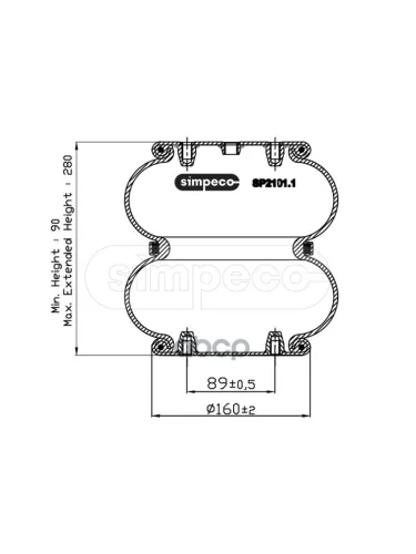 ППодушка 895N  (В Сборе С Двумя Отверстиями Паралельно) Отв. М12х1.5 SIMPECO арт. SP21011032