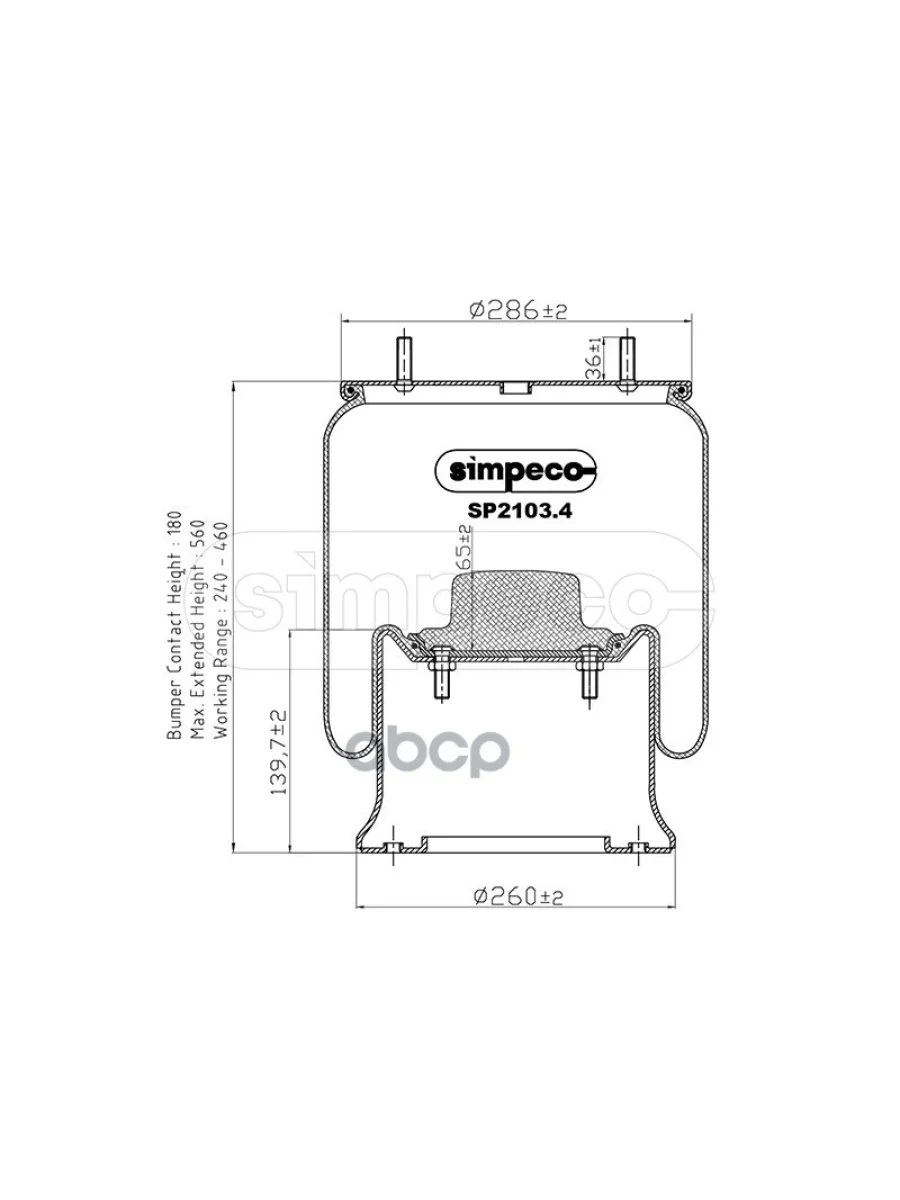 ППодушка 4810Np05 Saf В Сборе 2ШпОтверст.смещ. SIMPECO арт. SP21034014  в Керчи Республика Крым