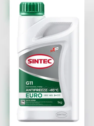 Антифриз Sintec Euro G11   (1 Кг) -40*С (Зелёный) (990553) SINTEC арт. 990553