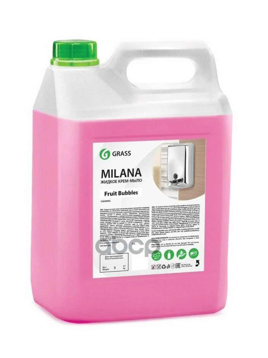 Мыло Жидкое Крем Grass Milana Fruit Bubbles (5Л) Канистра (125318) GraSS арт. 125318  в Керчи Республика Крым