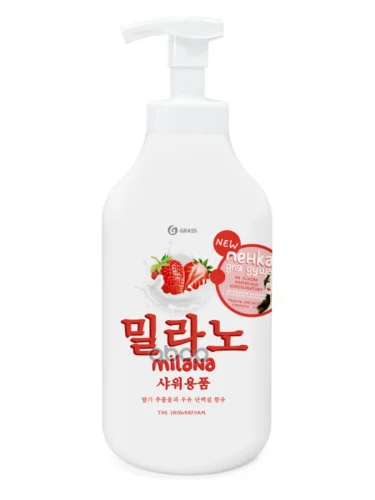Пенка Для Душа Grass Milana С Экстрактом Клубники И Молочными Протеинами (750 Мл.) Дозатор (125464 GraSS арт. 125464