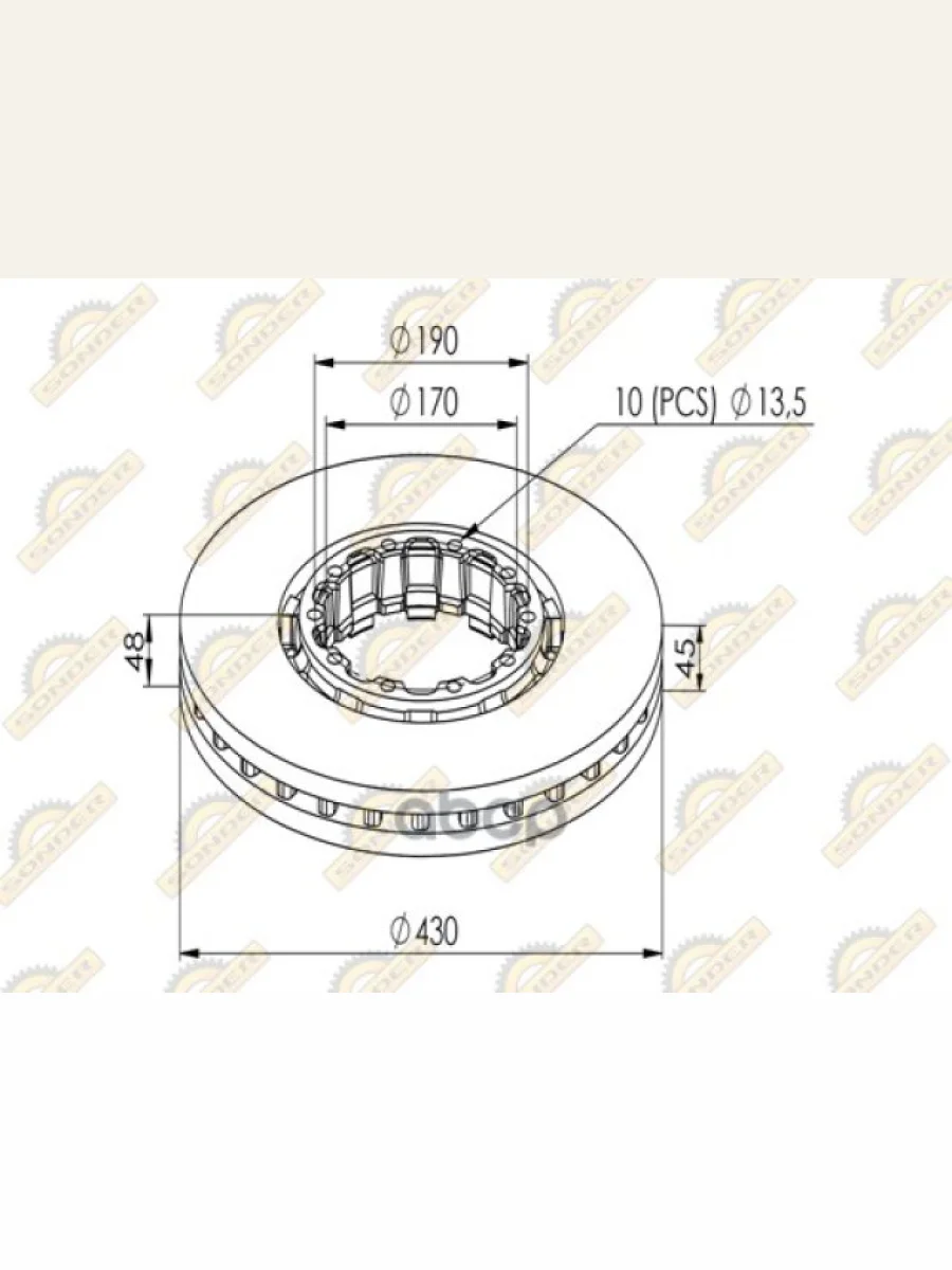 Диск Тормозной 430*45*170.5190*48 SONDER арт. 160050070  в Перми Пермском крае