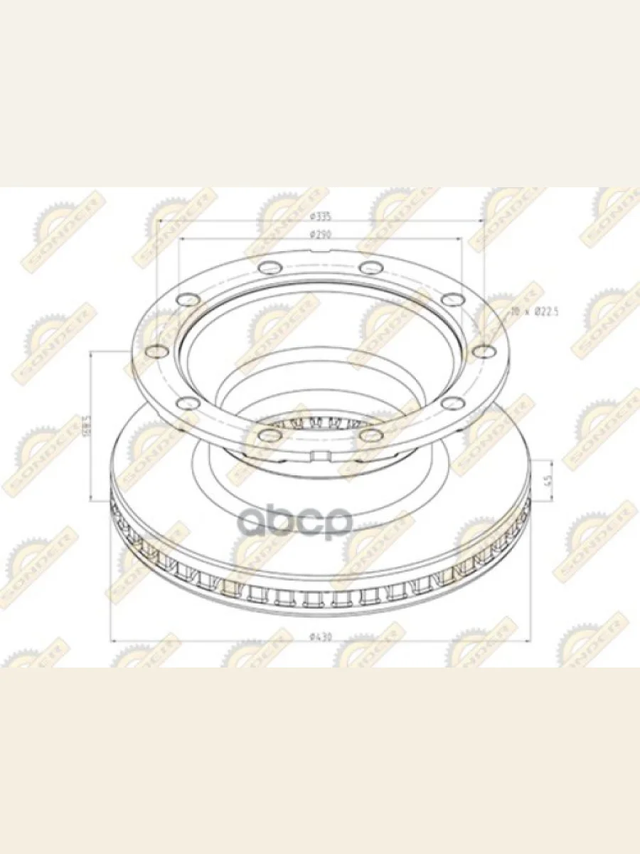 Диск Тормозной 430Х45х168,5 SONDER арт. 160050079  в Перми Пермском крае