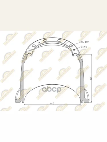 Барабан Тормозной 413X254265 H=320 D=295335 N10x23.5 SONDER арт. 160050124