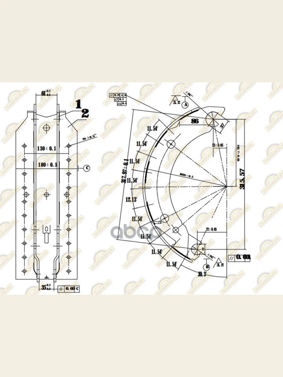 Колодка Тормозная С Роликом Без Накладок Bpw SONDER арт. 180020056  в Перми Пермском крае