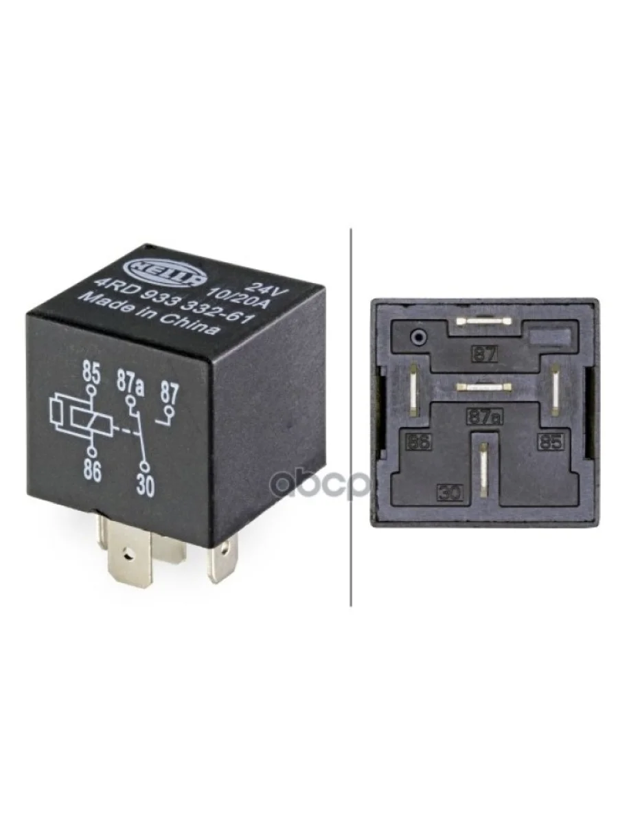 Реле 5 Фишек 24V20A ManDafMbIvecoRvi HELLA арт. 4RD933332611  в Керчи Республика Крым