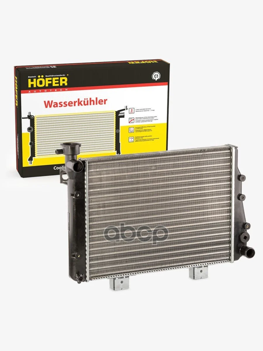 Радиатор Охлаждения Ваз 2104-07 Алюм. 2-Ряд. (Универсал.) Hofer Hf 708 411 HOFER арт. HF 708 411  в Керчи Республика Крым