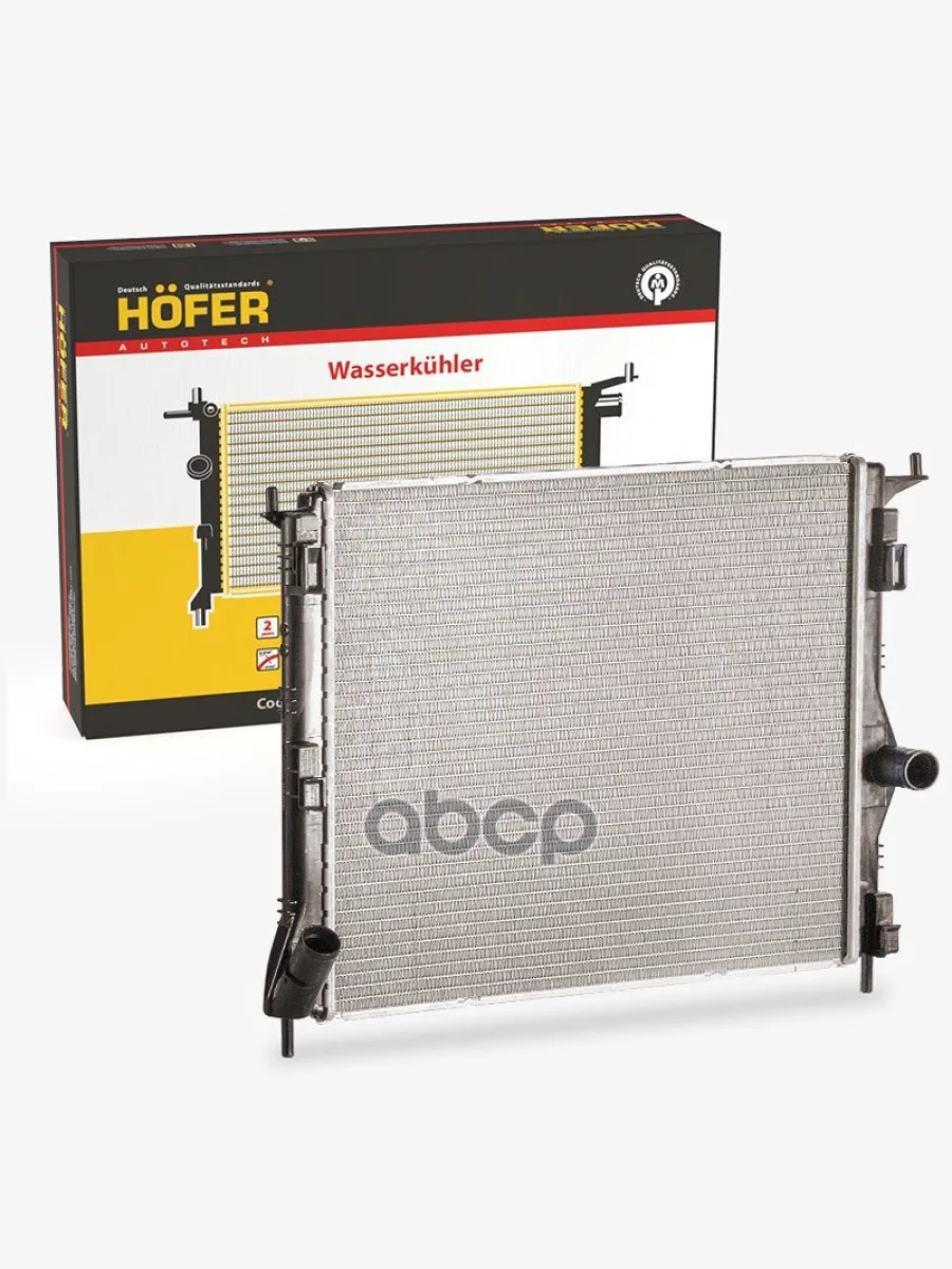 Радиатор Охлаждения Ваз Лада Largus (12-), Renault Logan (08-) Алюм. 2-Ряд. Паяный Mкпп Hofer Hf 708 HOFER арт. HF 708 464  в Керчи Республика Крым