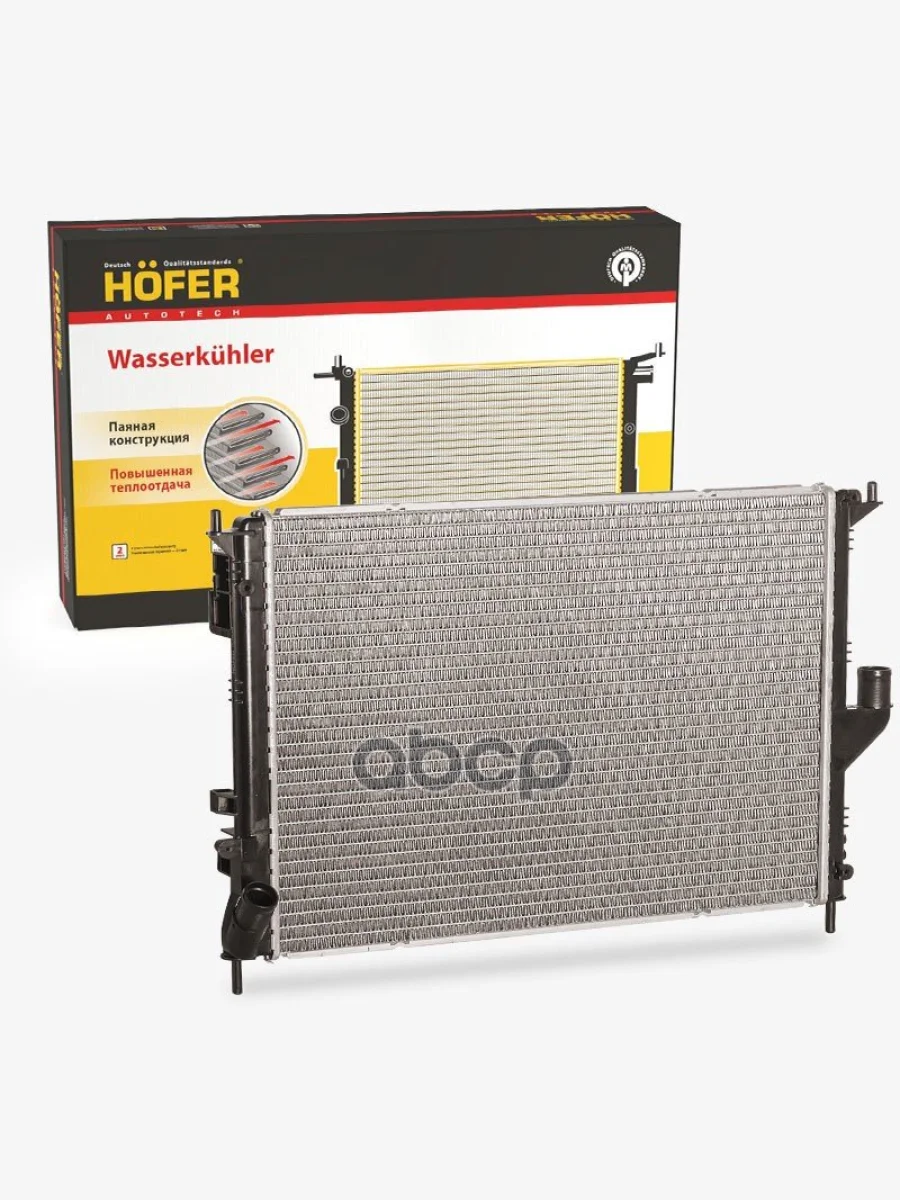 Радиатор Охлаждения Ваз Лада Largus (12-), Renault Logan (08-) Алюм. 2-Ряд. Паяный Mкпп Ac Hofer HOFER арт. HF 708 466  в Керчи Республика Крым