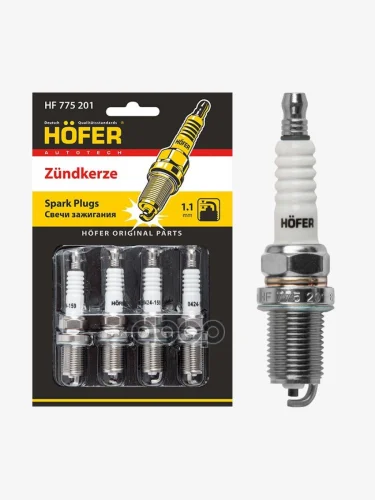 Свеча Hofer Hf 775 201 Ваз 21103-2112,1118 Калина 16-Кл.инж.(Блистер,К-Кт, 4 Шт) (Hf 775 201) HOFER арт. HF 775 201