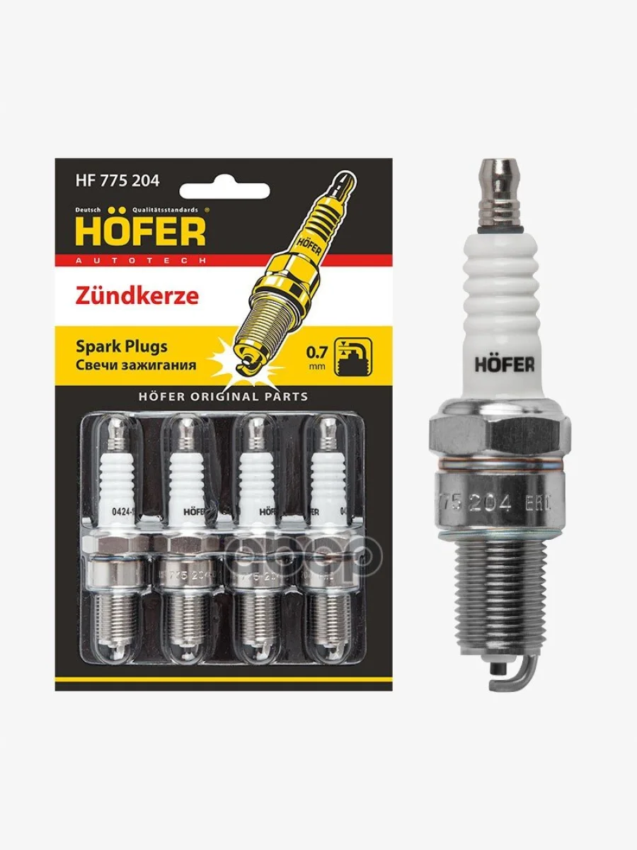 Свеча Hofer Hf 775 204 Ваз 2101-07,2108-2115,2121-213,Ока (0,7Мм, Cu) (К-Кт. 4Шт.) (A-Line 04L 15 Y HOFER арт. HF 775 204  в Керчи Республика Крым