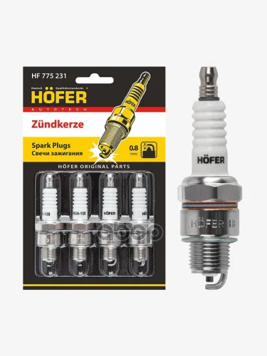 Свеча Hofer Hf 775 231 Для АМ Газ,Уаз Дв.402,410 (0,8Мм, R) (Блистер,К-Кт, 4Шт.) (Hf 775 231) HOFER арт. HF 775 231