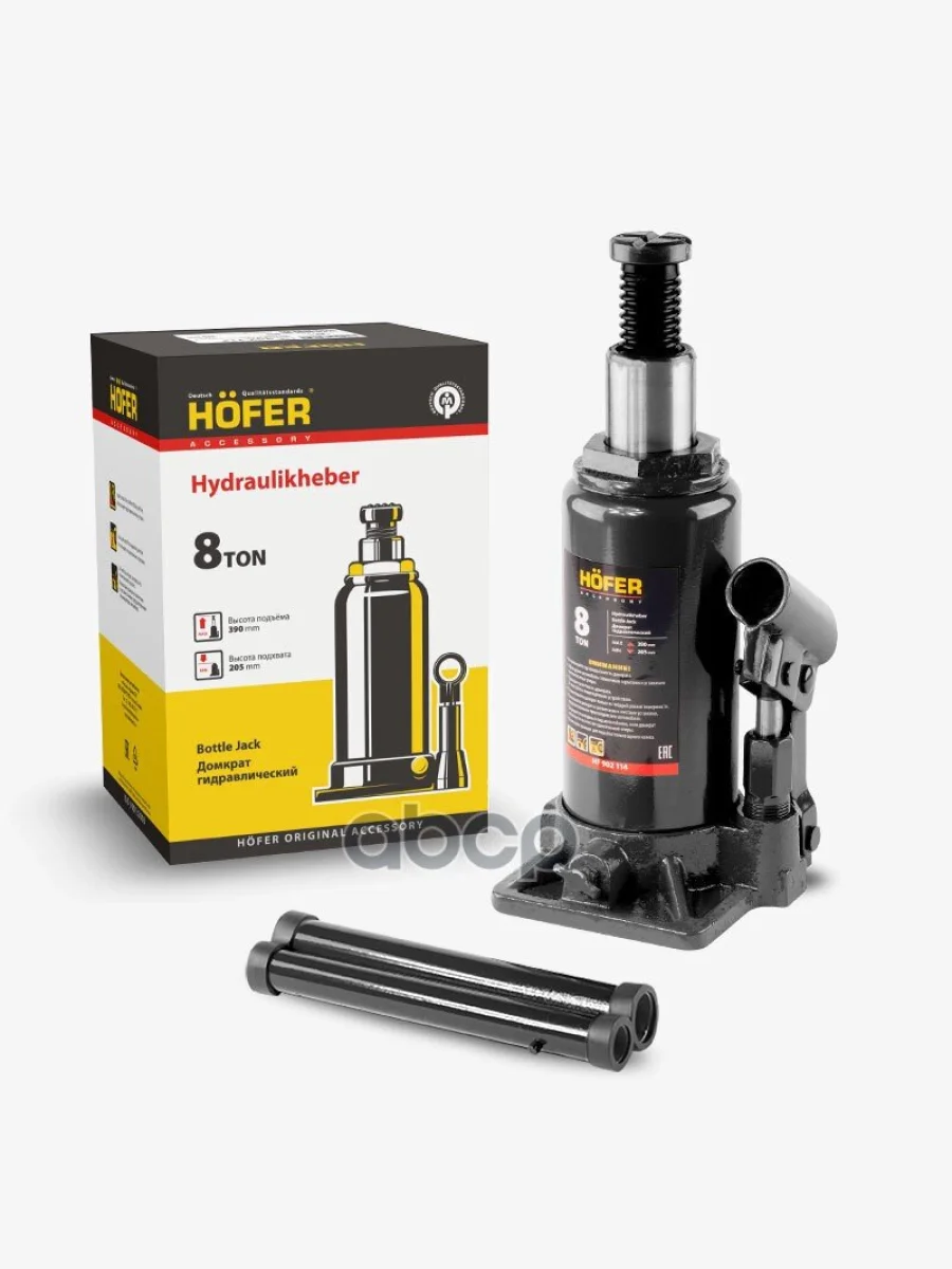 Домкрат Гидравлический 8Т (205-390 Мм) Hofer (Hf 902 114) HOFER арт. HF 902 114  в Перми Пермском крае