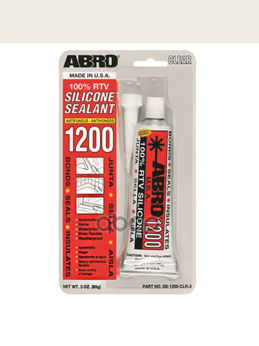 Герметик Силиконовый Abro Прозрачный (85 Г) (Ss-1200-3-Clr) ABRO арт. SS-1200-3-CLR  в Керчи Республика Крым