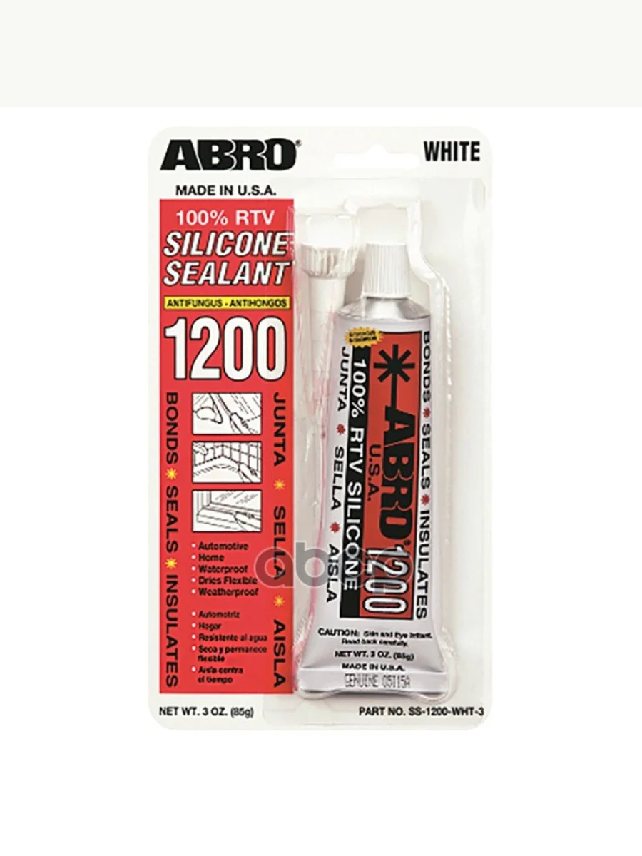 Герметик Силиконовый Abro Белый (85 Г) (Ss-1200-3-Wh) ABRO арт. SS-1200-3-WH  в Самаре Самарской области