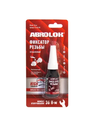 Герметик-Фиксатор Резьбы Abro Masters Красный Сильной Фиксации (10 Мл) (Tl-010-Rd) ABRO арт. TL-010-RD