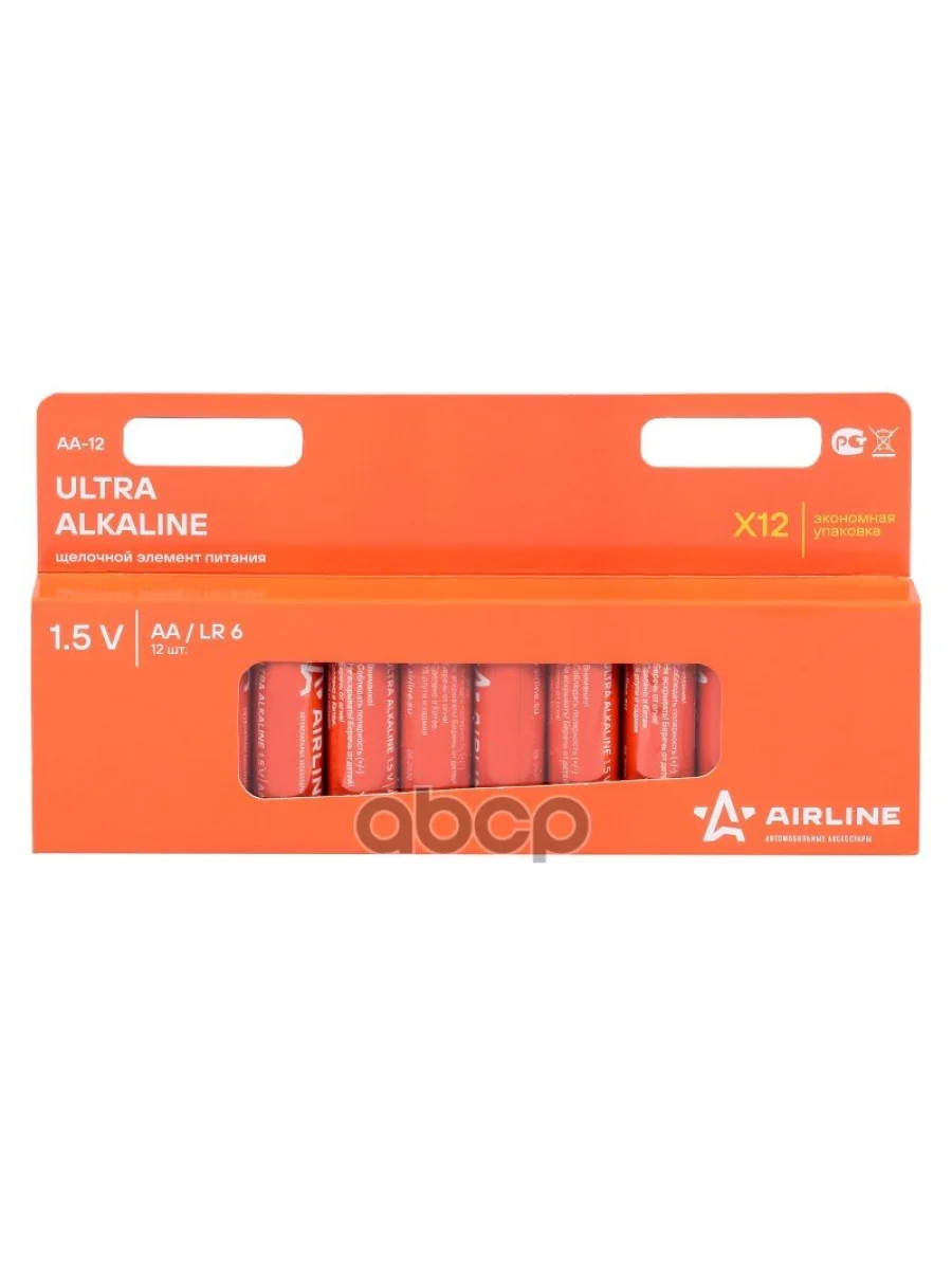Батарейка Пальчиковая Airline Lr06 Щелочная Упак.12шт AIRLINE арт. AA-12  в Самаре Самарской области