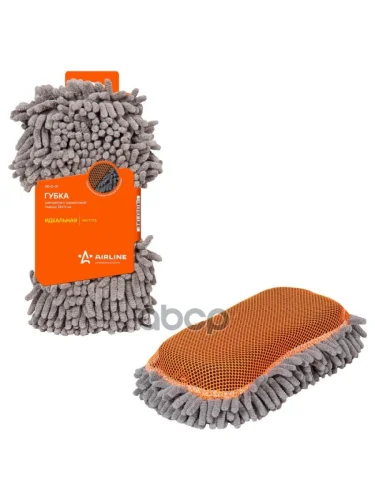Губка Для Мойки АМ Airline Шиншила С Коралловой Тканью 44*11 AIRLINE арт. AB-E-01