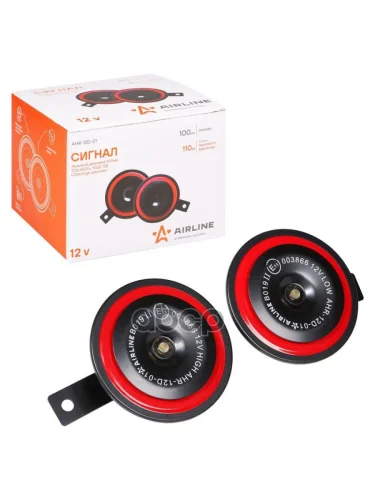 Сигнал Звуковой Airline Дисковый 100Мм 335400Гц 110Дб 12В LowHigh 2 Шт (Ahr-12D-01) AIRLINE арт. AHR-12D-01