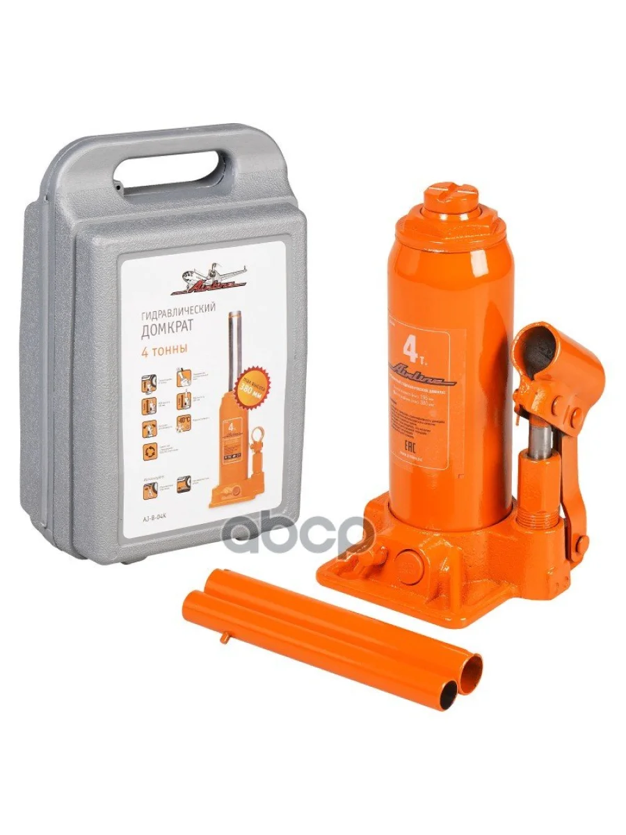 Домкрат Гидравлический 4.0Т (195-380 Мм) В Кейсе Airline (Aj-B-04K) AIRLINE арт. AJ-B-04K  в Перми Пермском крае