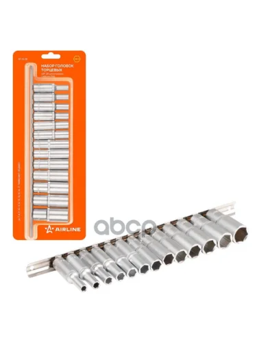 Набор Головок 12 13 Предметов 6-Гранных (6-19 Мм) Глубокие Airline (At-13-28) AIRLINE арт. AT-13-28
