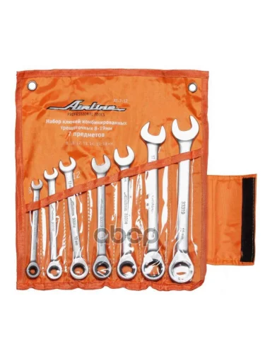 Набор Ключей Комбинированных Трещоточных  7 Пр. 8-19 Мм (Сумка) Airline (At-7-12) AIRLINE арт. AT-7-12