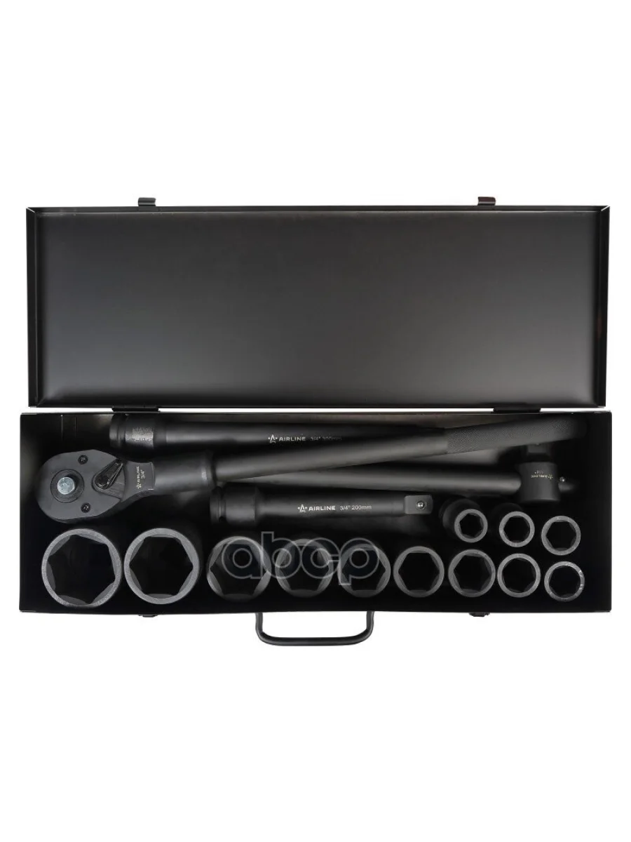 Набор Головок Ударных 34 6-Гранных (16 Предм. 17-50 Мм) Метал.кейс Airline (Atas064) AIRLINE арт. ATAS064  в Керчи Республика Крым