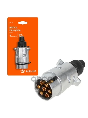 Вилка Прицепа Airline 12В (7 Конт.) Металл (Ate-02) AIRLINE арт. ATE-02