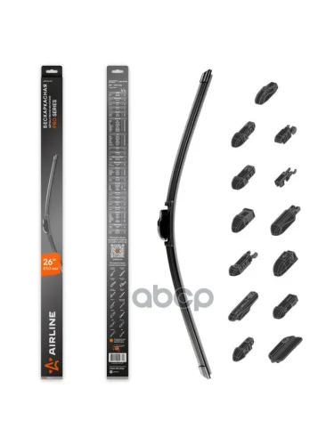 Щетка Стеклоочистителя 650 Мм26 Бескаркасная Pro Airline  (1 Шт.) 10 Адаптеров (Awb-Bk-650) AIRLINE арт. AWB-BK-650